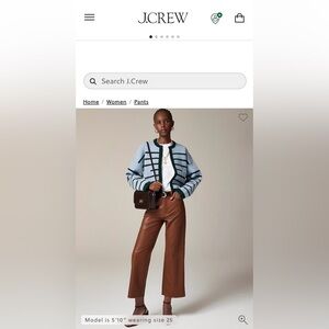 J. Crew Woman’s slim wide-leg faux leather pants